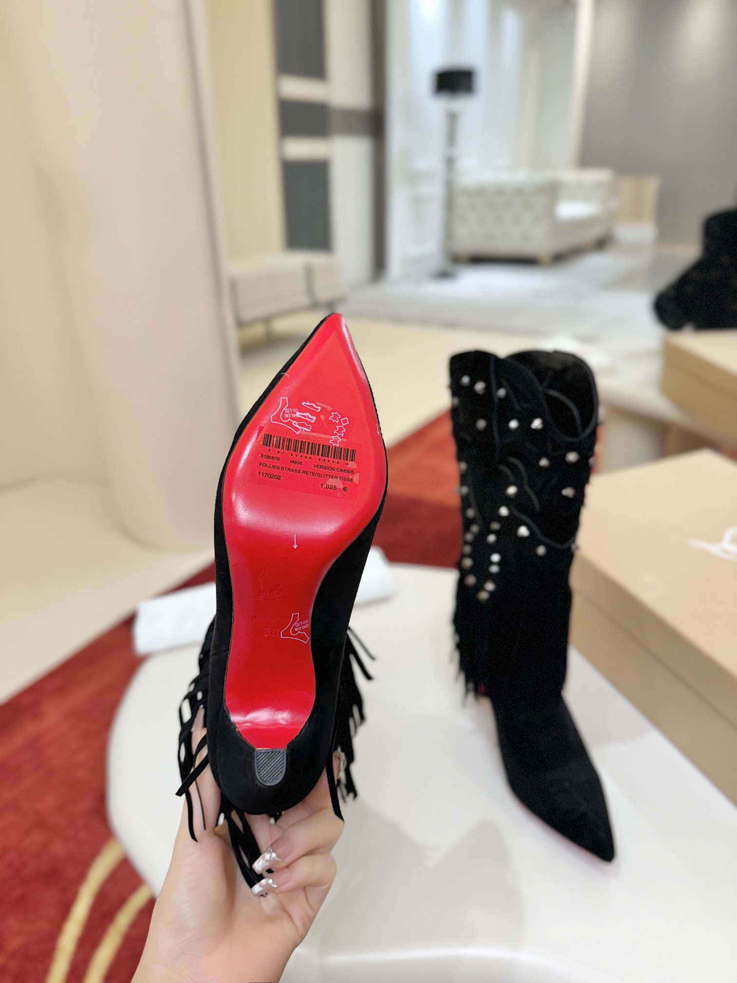 Christian Louboutin Santia Fringe 85 mm Boots 18