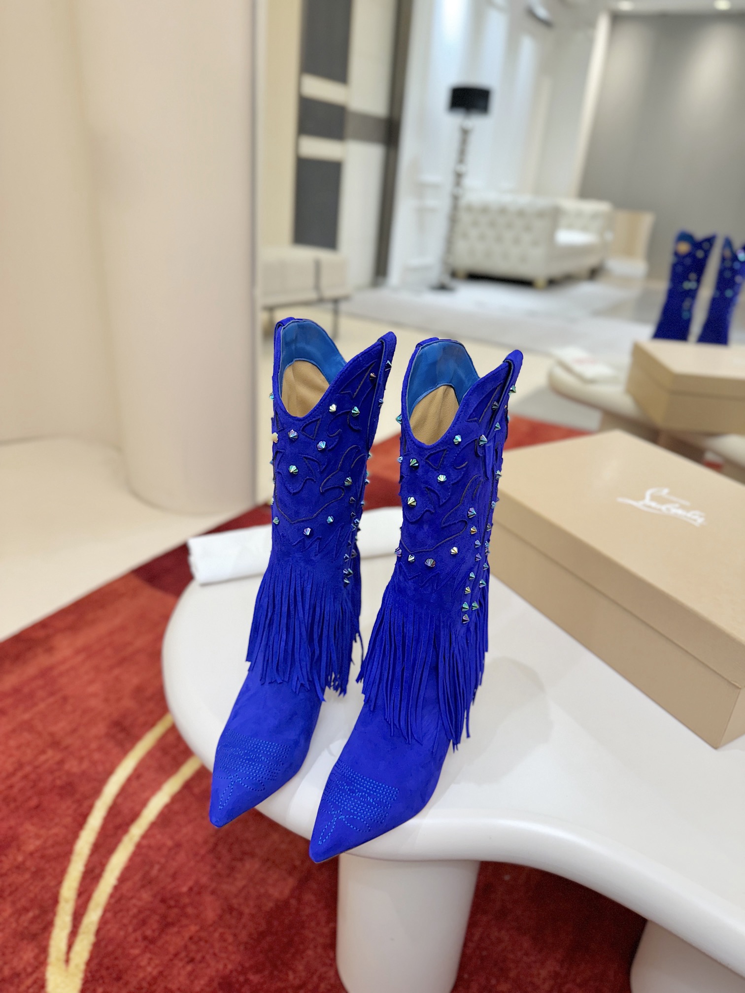 Christian Louboutin Santia Fringe 85 mm Boots 19