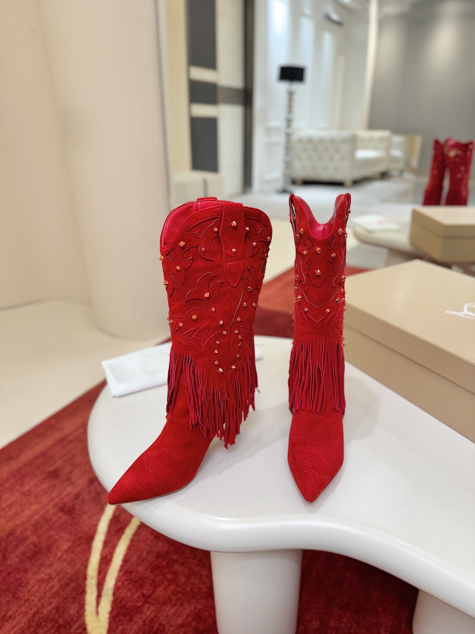 Christian Louboutin Santia Fringe 85 mm Boots 2