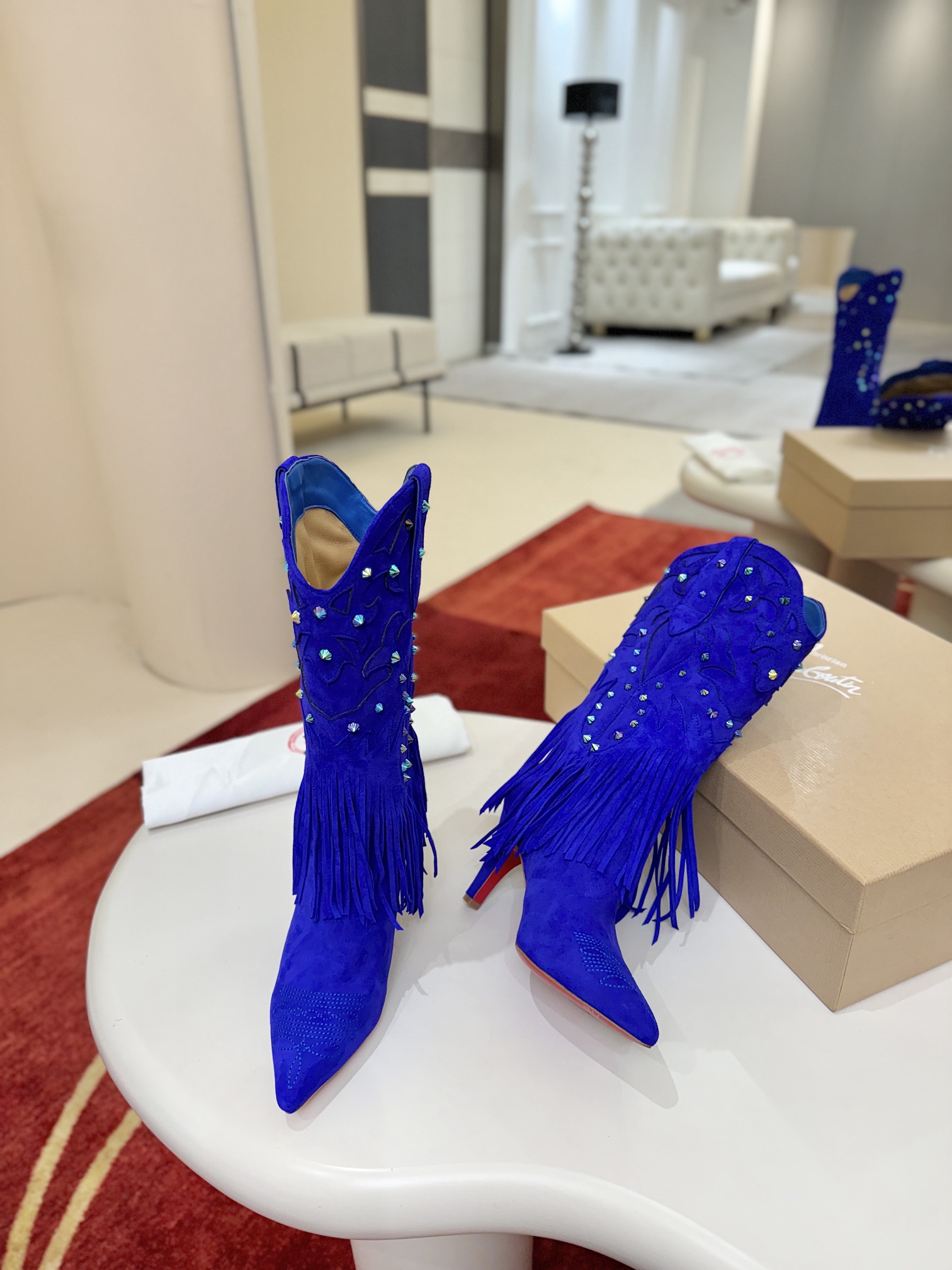 Christian Louboutin Santia Fringe 85 mm Boots 21