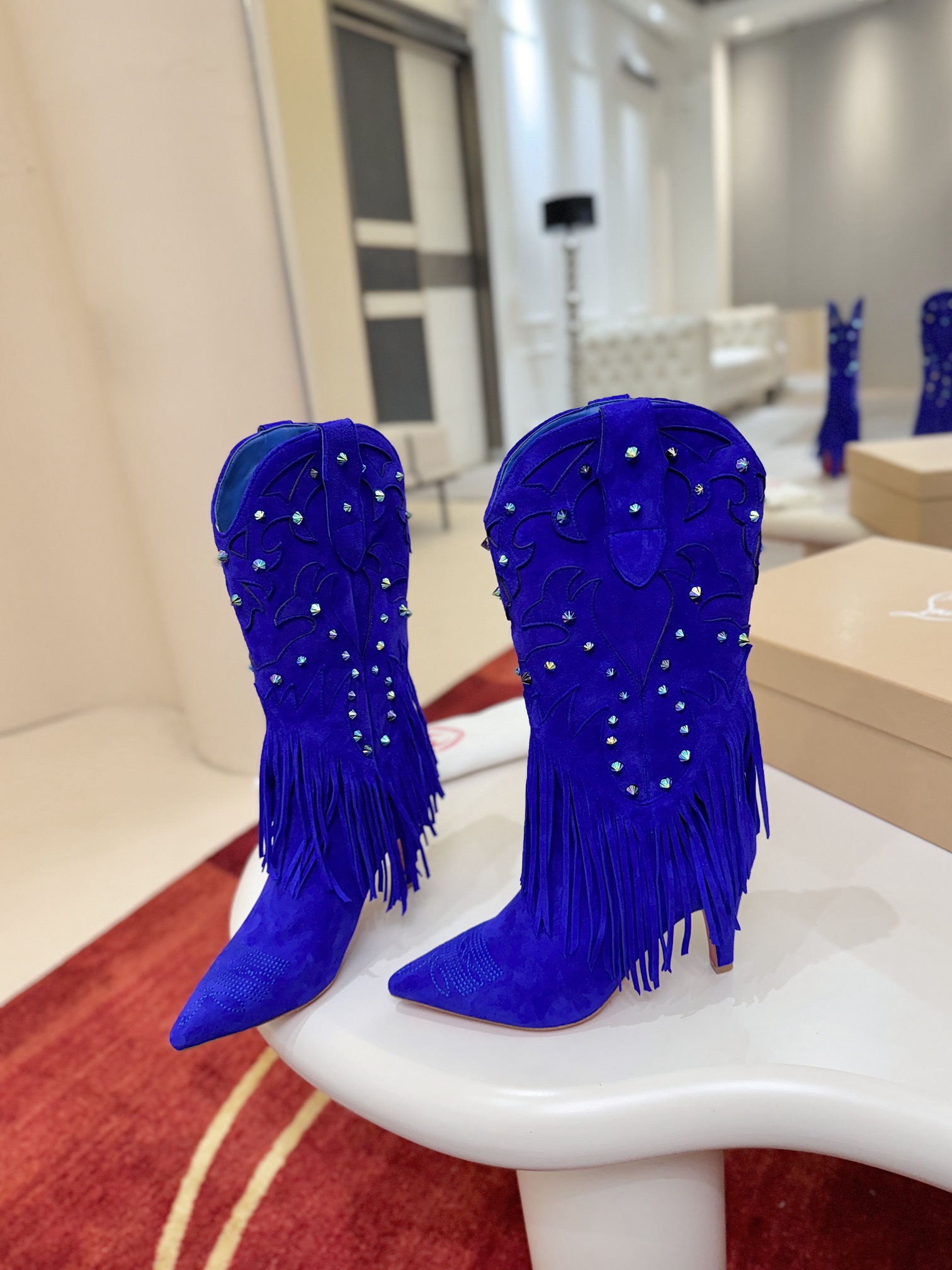 Christian Louboutin Santia Fringe 85 mm Boots 24