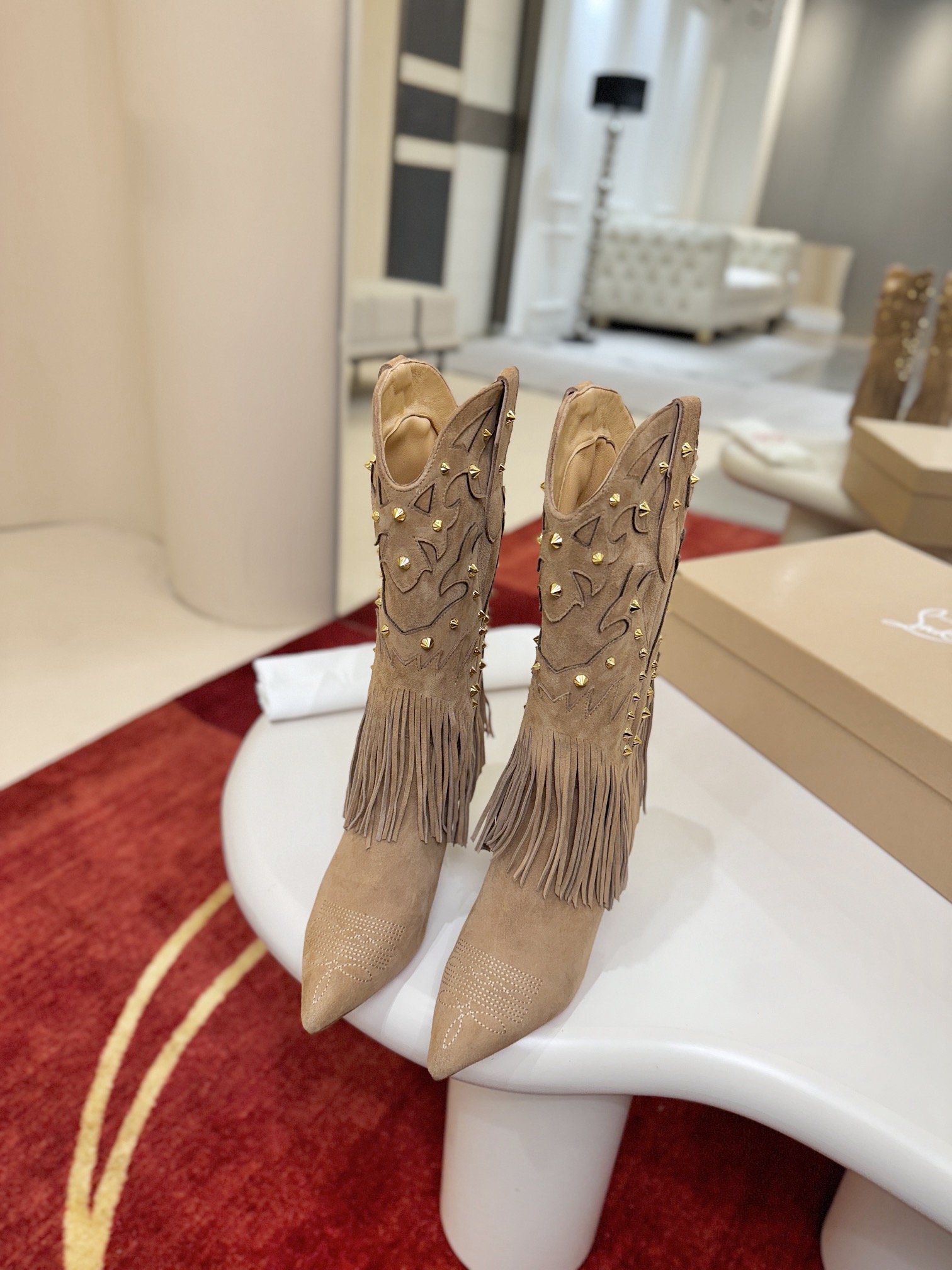 Christian Louboutin Santia Fringe 85 mm Boots 28