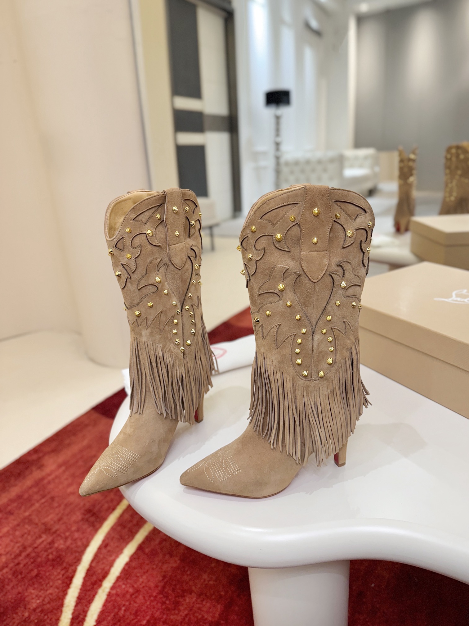 Christian Louboutin Santia Fringe 85 mm Boots 29