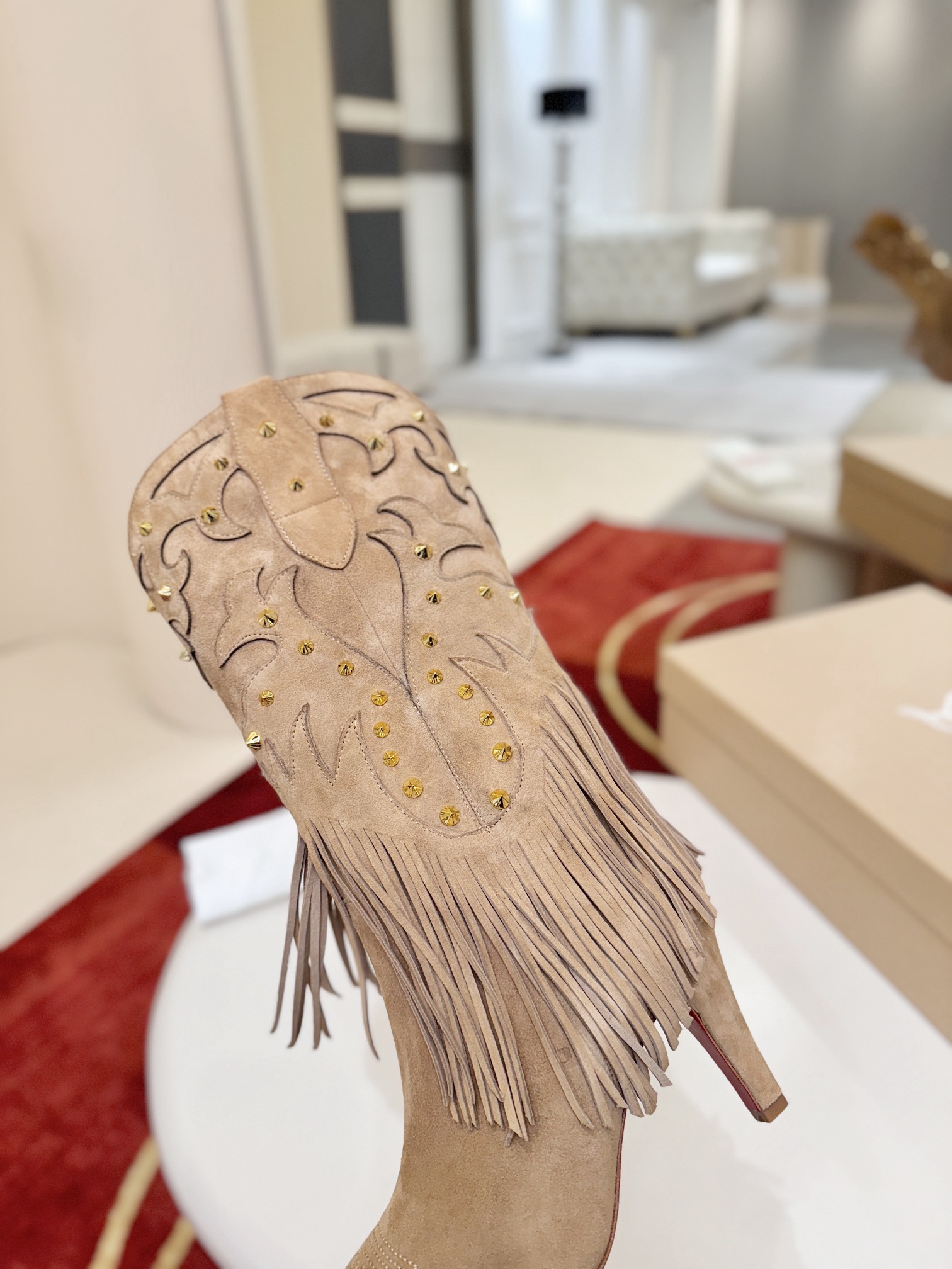 Christian Louboutin Santia Fringe 85 mm Boots 32