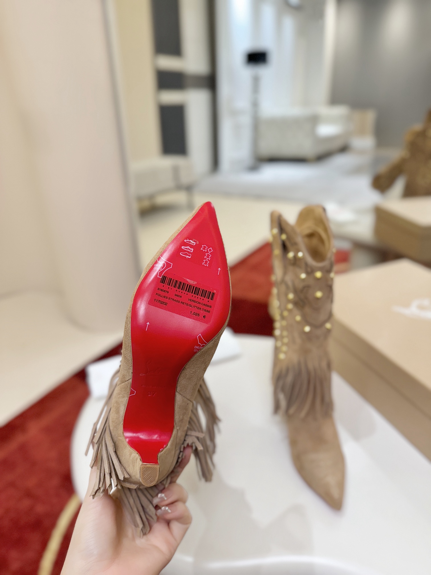 Christian Louboutin Santia Fringe 85 mm Boots 36