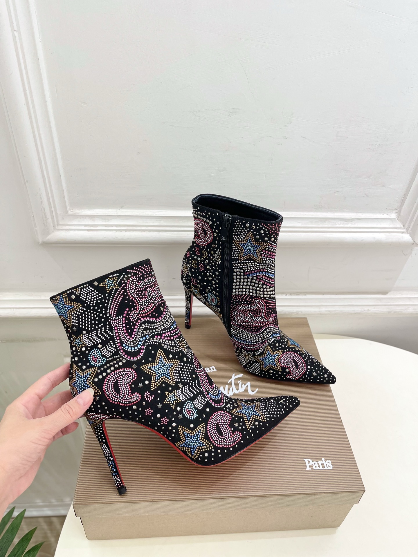 Christian Louboutin So Kate Starlight Red Sole Booties