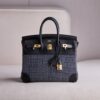 Hermès Birkin 25 – Toile Quadrille & Noir Leather