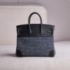 Hermès Birkin 25 – Toile Quadrille & Noir Leather