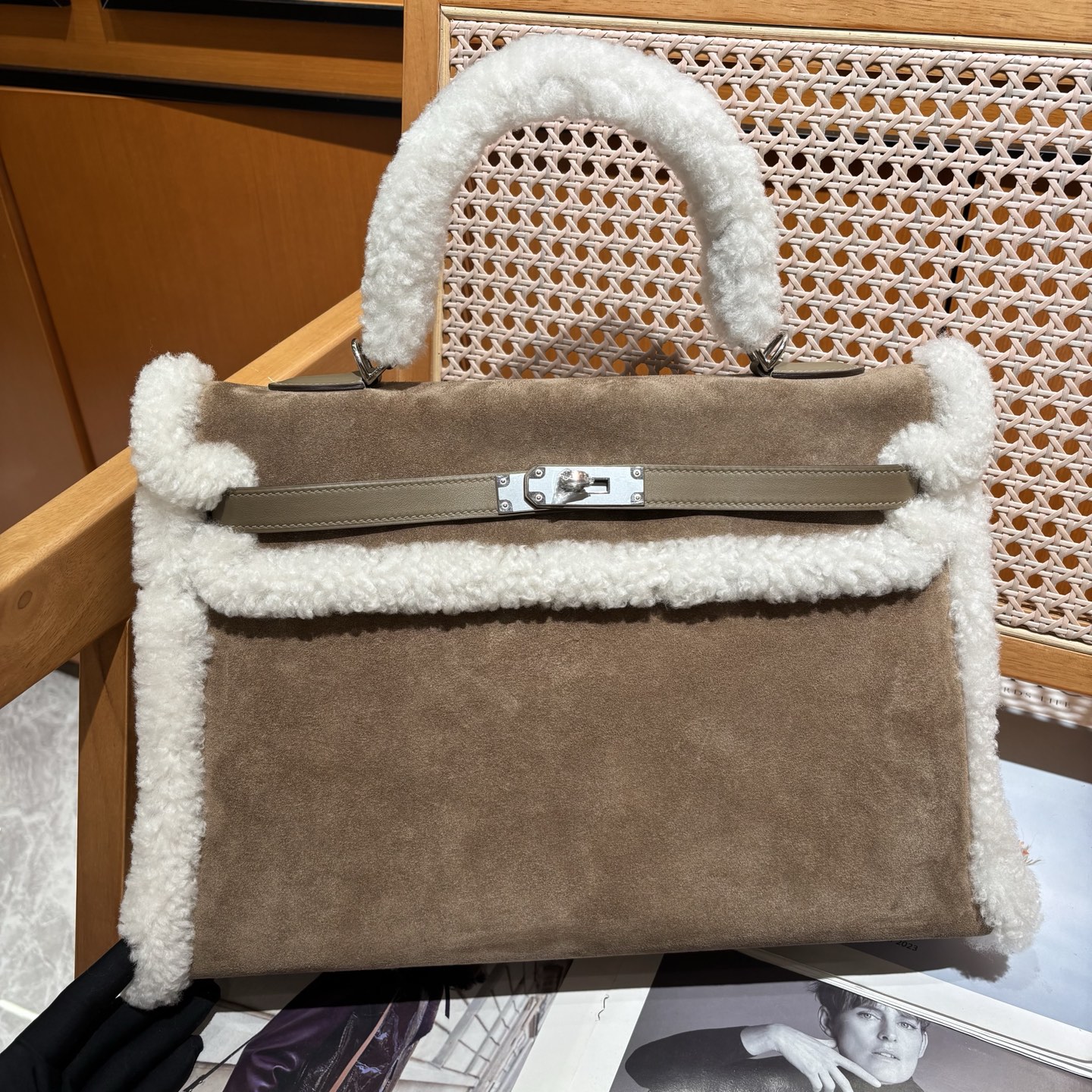 Hermès Kelly 35 Teddy Shearling bag