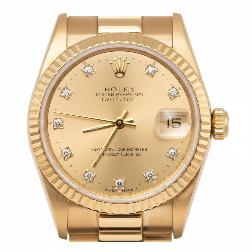 Rolex Datejust Oyster Perpetual – Champagne Diamond Dial Gold Watch