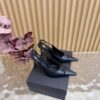 YSL SAINT LAURENT Babylone Leather Slingback Pumps