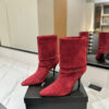 YSL Saint Laurent Vicky 90 Suede Ankle Boots