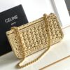 Celine Claude Chain Shoulder Bag in Raffia 21
