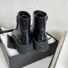Chanel CC Logo Lace-Up Combat Ankle Boots 12