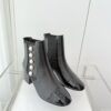 Chanel Pearl Button Two-Tone Cap Toe Ankle Boots 16