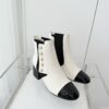 Chanel Pearl Button Two-Tone Cap Toe Ankle Boots 3