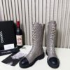 Chanel Quilted Lace-Up Combat long Boots 1