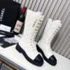 Chanel Quilted Lace-Up Combat long Boots 10