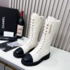 Chanel Quilted Lace-Up Combat long Boots 11