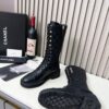 Chanel Quilted Lace-Up Combat long Boots 14