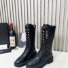 Chanel Quilted Lace-Up Combat long Boots 16