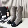 Chanel Quilted Lace-Up Combat long Boots 2