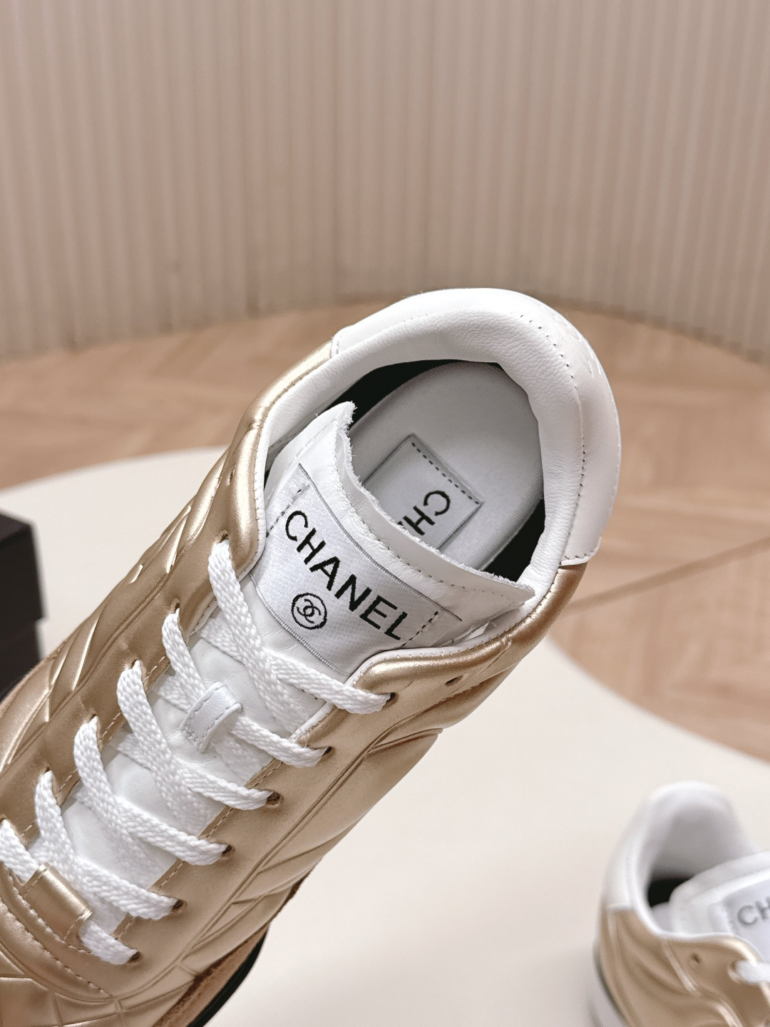 Chanel Quilted Metallic Lambskin Sneakers 15