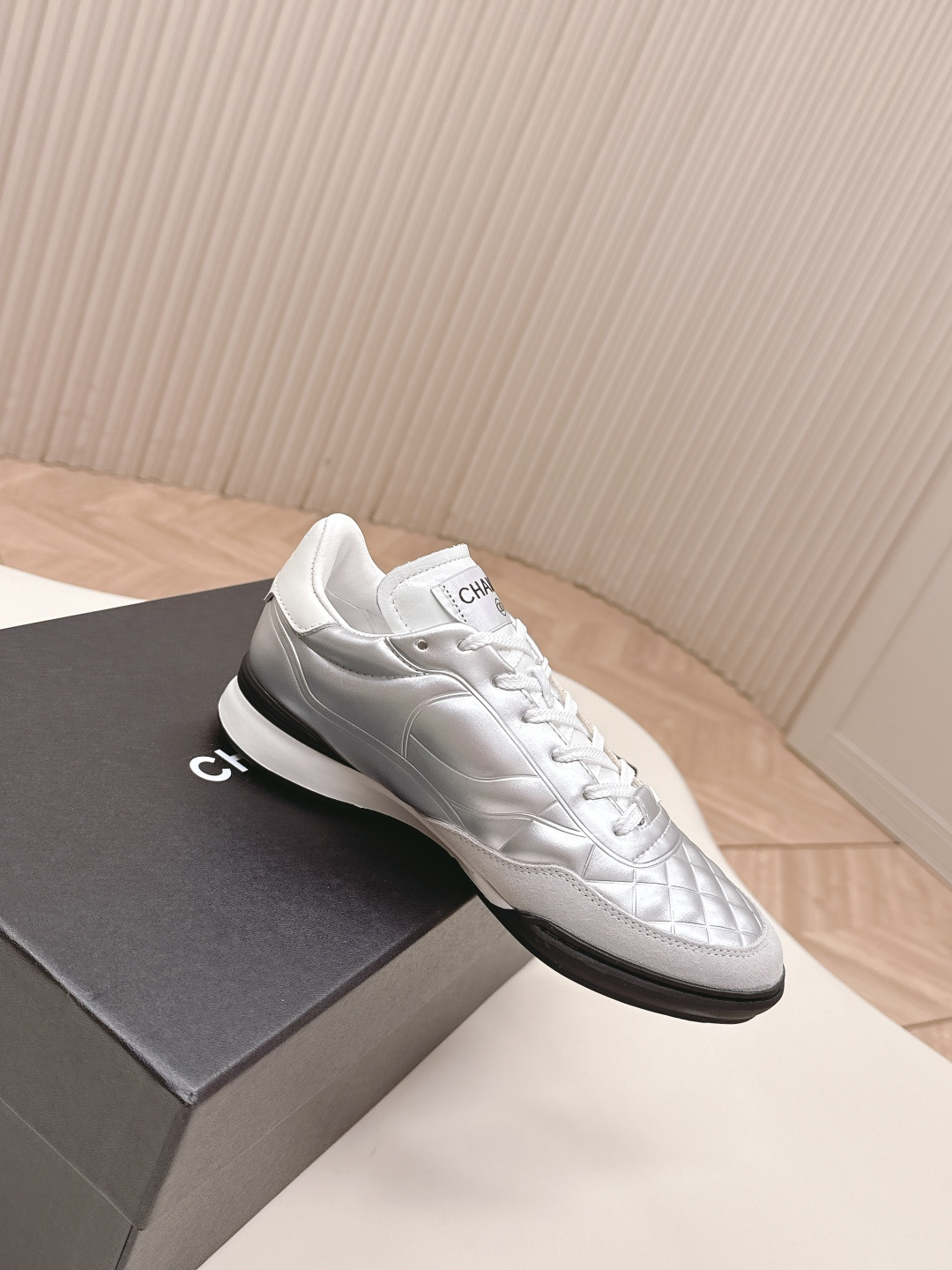 Chanel Quilted Metallic Lambskin Sneakers 4