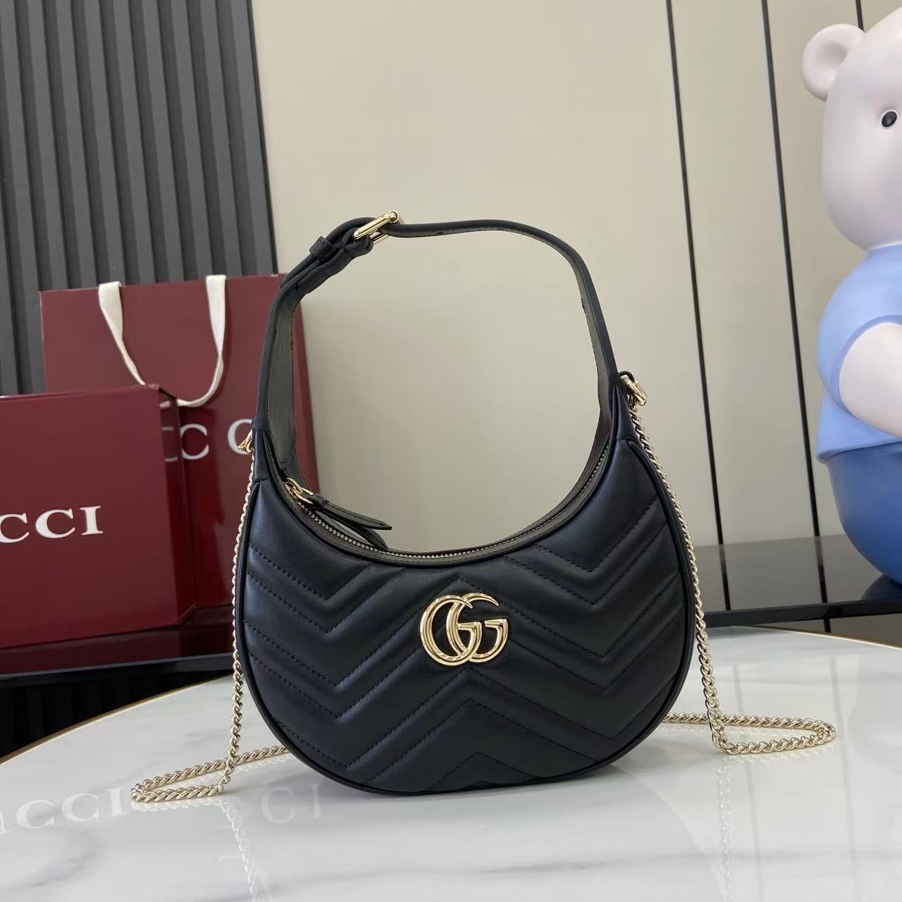 Gucci GG Marmont Half Moon Mini Bag 1
