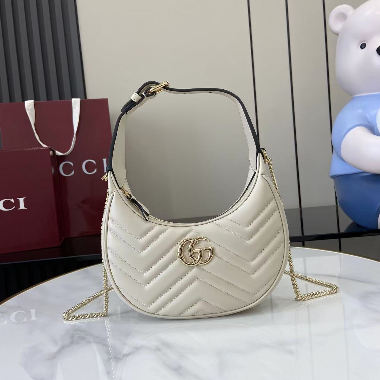 Gucci GG Marmont Half Moon Mini Bag 10