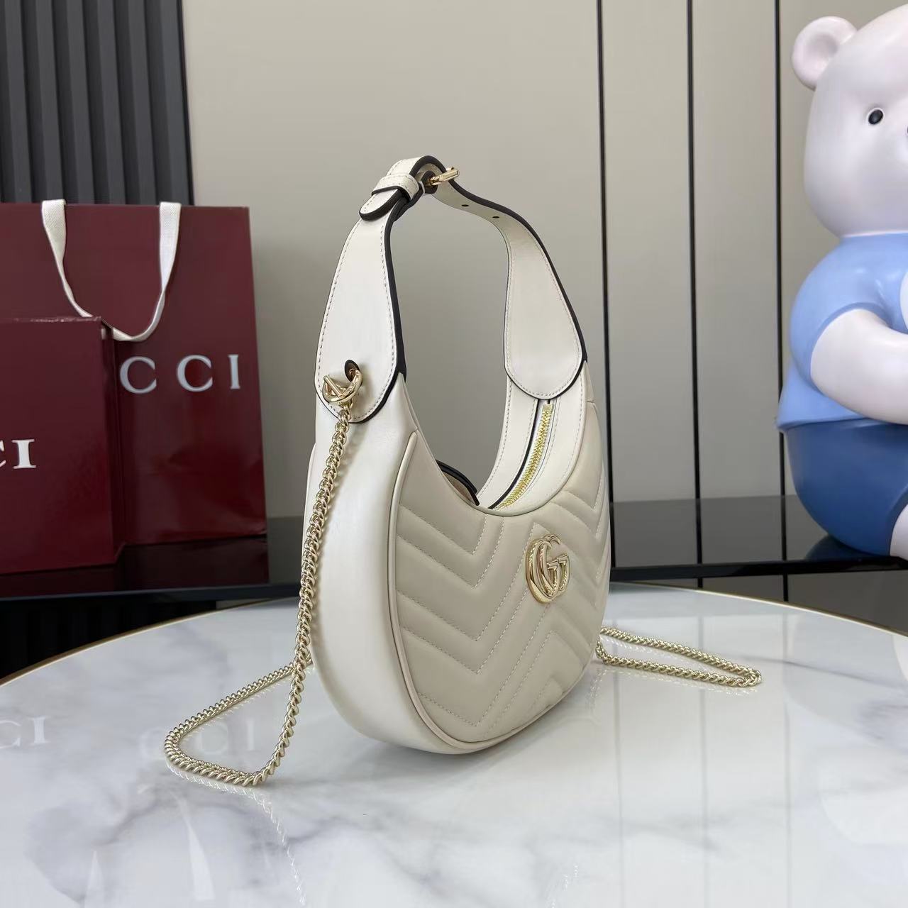 Gucci GG Marmont Half Moon Mini Bag 11