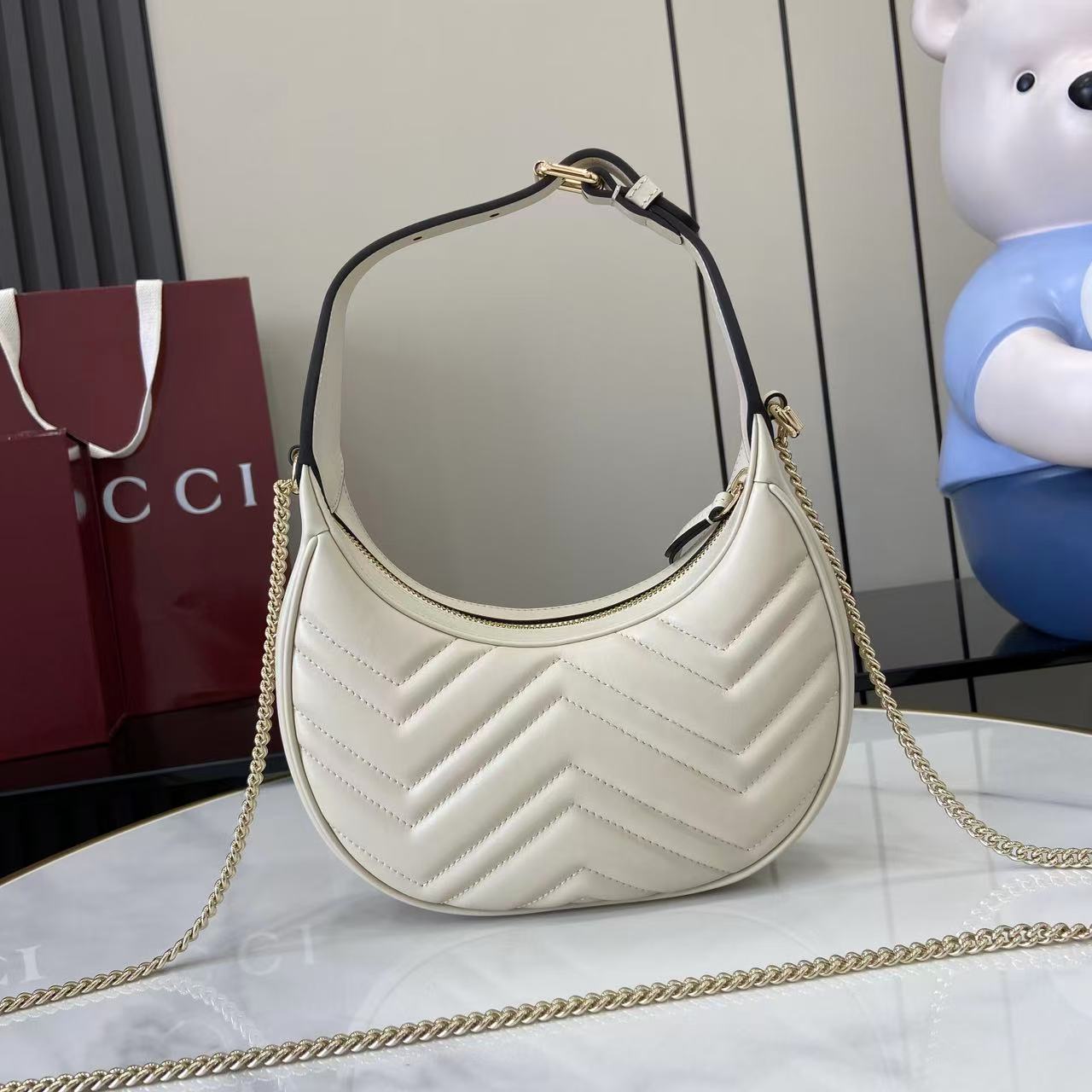 Gucci GG Marmont Half Moon Mini Bag 12