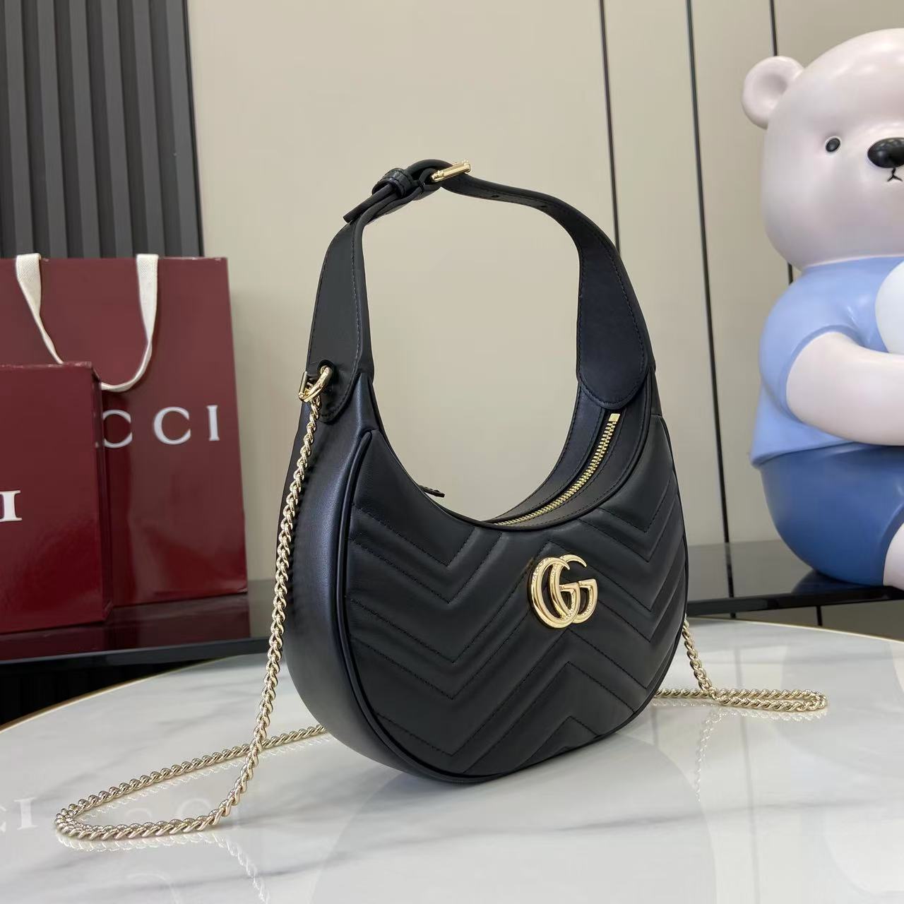 Gucci GG Marmont Half Moon Mini Bag 2
