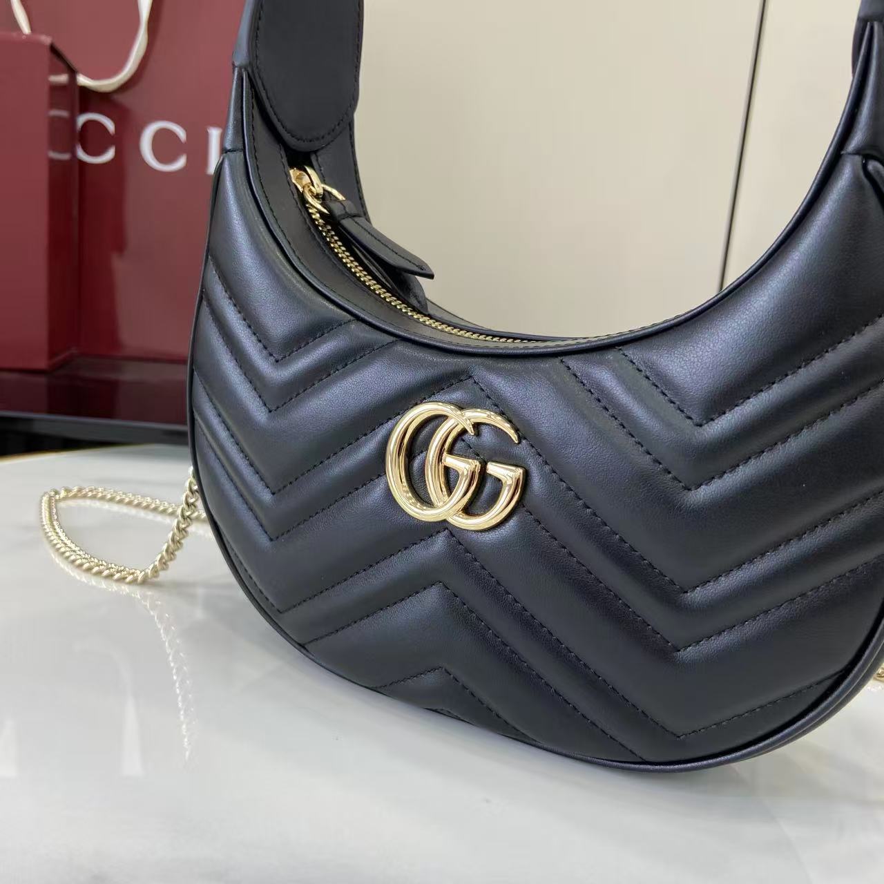 Gucci GG Marmont Half Moon Mini Bag 5