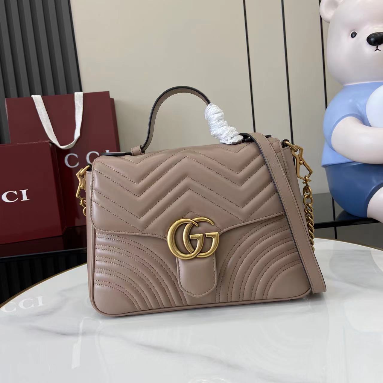 Gucci GG Marmont Medium Top Handle Bag 28