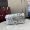 Gucci GG Marmont Small Shoulder Bag in Metallic Silver 1