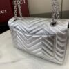 Gucci GG Marmont Small Shoulder Bag in Metallic Silver 12