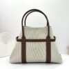 Loro Piana Ghiera Large Canvas & Leather Shopper Tote Bag 3