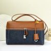 Loro Piana Leather-Trimmed Denim Shoulder Bag 1