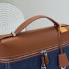 Loro Piana Leather-Trimmed Denim Shoulder Bag 7