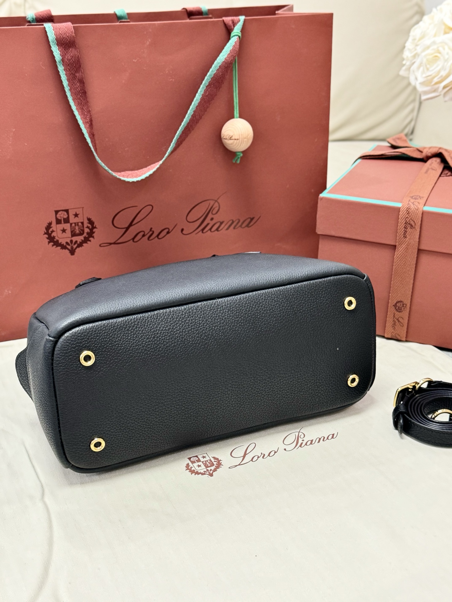 Loro Piana Needle Bag in Grained Calfskin 14