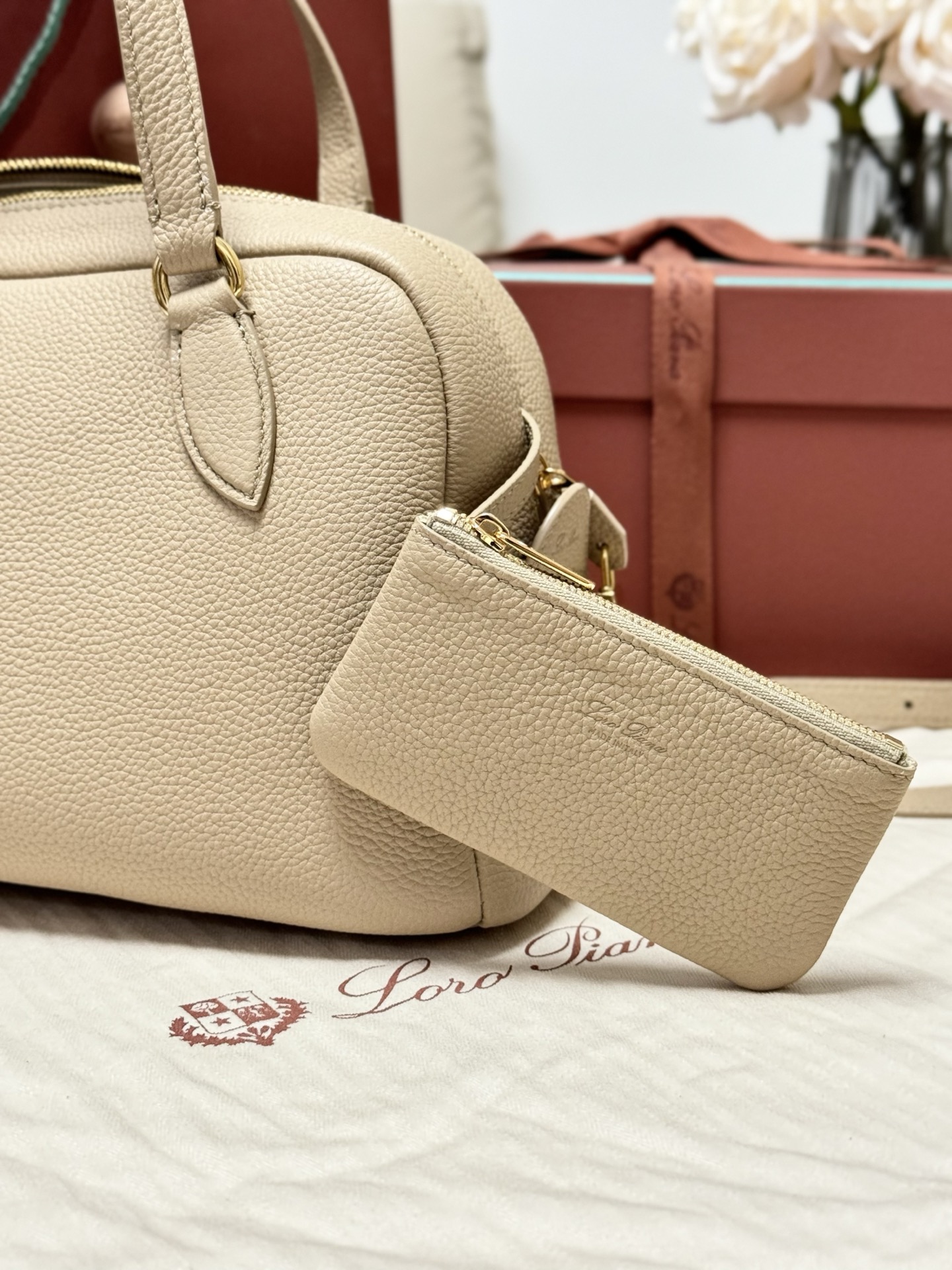 Loro Piana Needle Bag in Grained Calfskin 35
