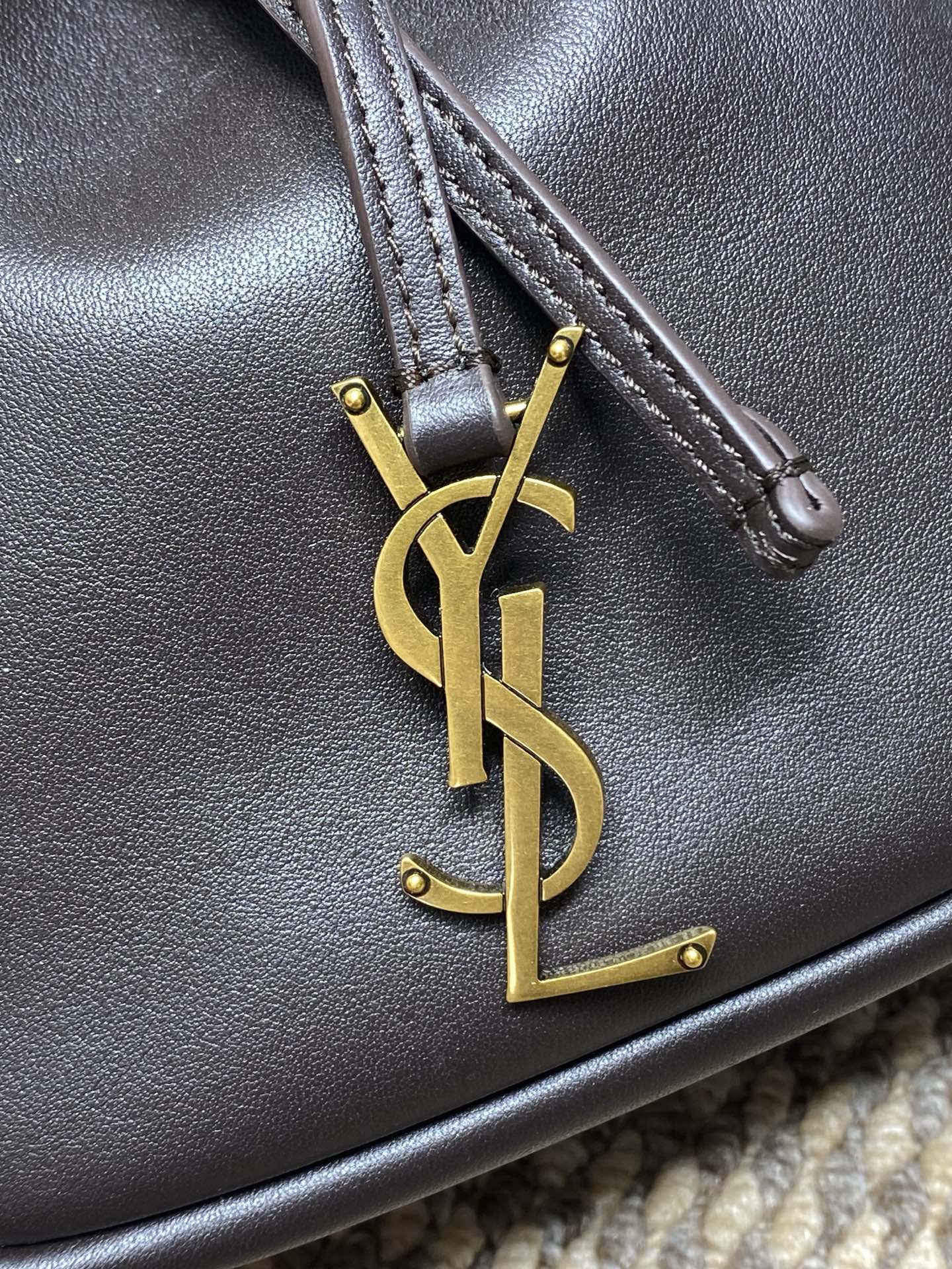 Saint Laurent Cassandre Drawstring Leather Shoulder Bag 5