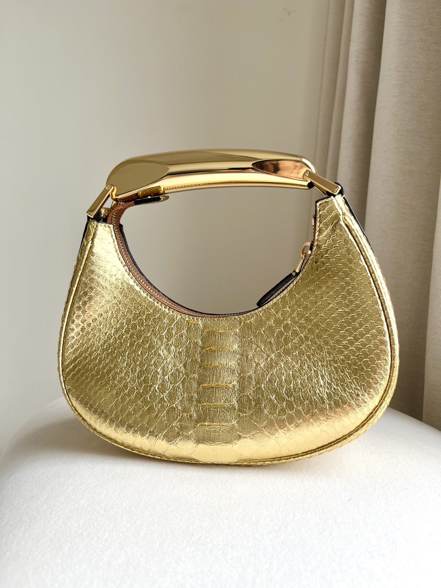 Tom Ford Bianca Mini Hobo Bag in Black Python-Embossed Leather 12