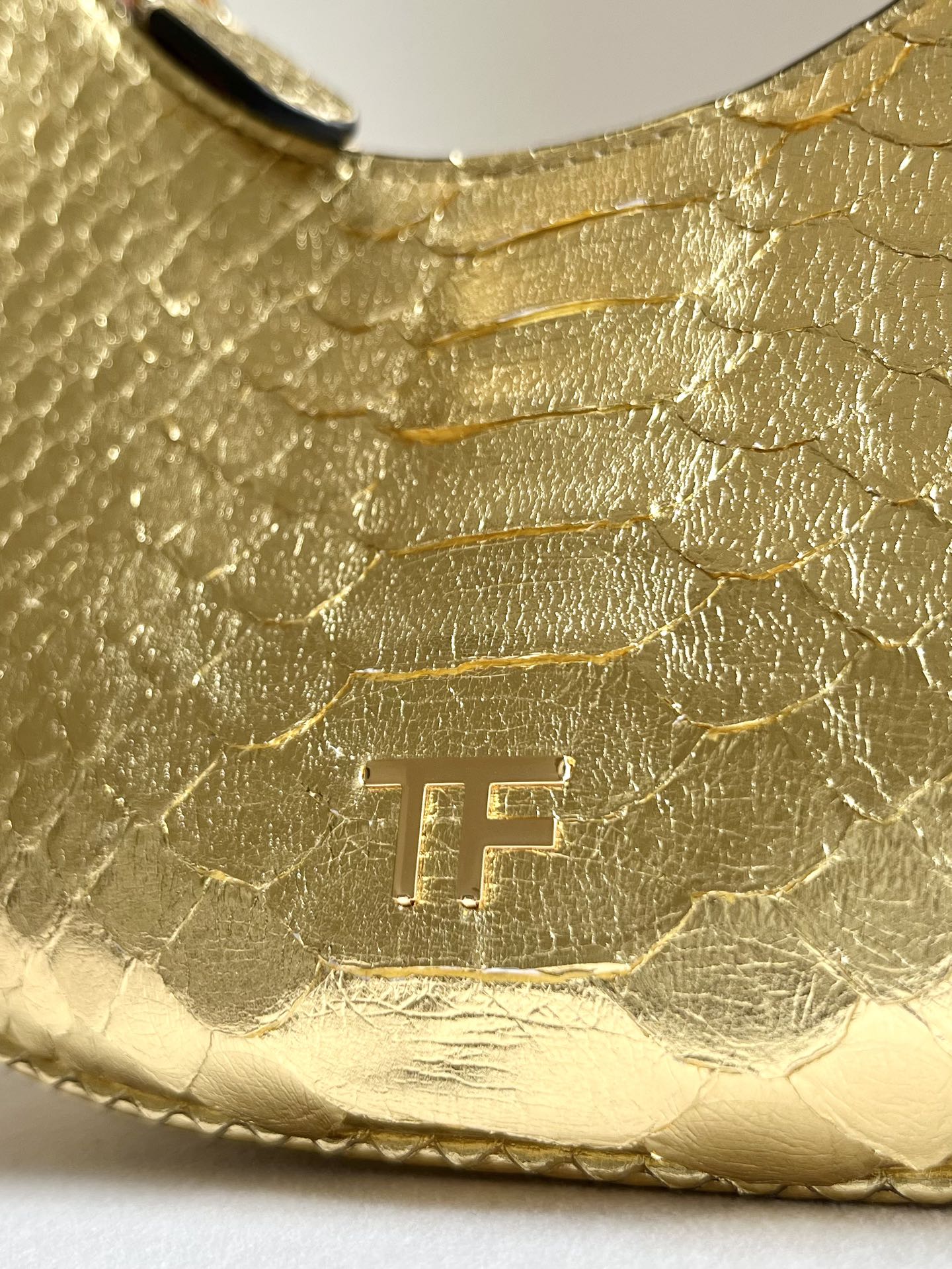 Tom Ford Bianca Mini Hobo Bag in Black Python-Embossed Leather 13