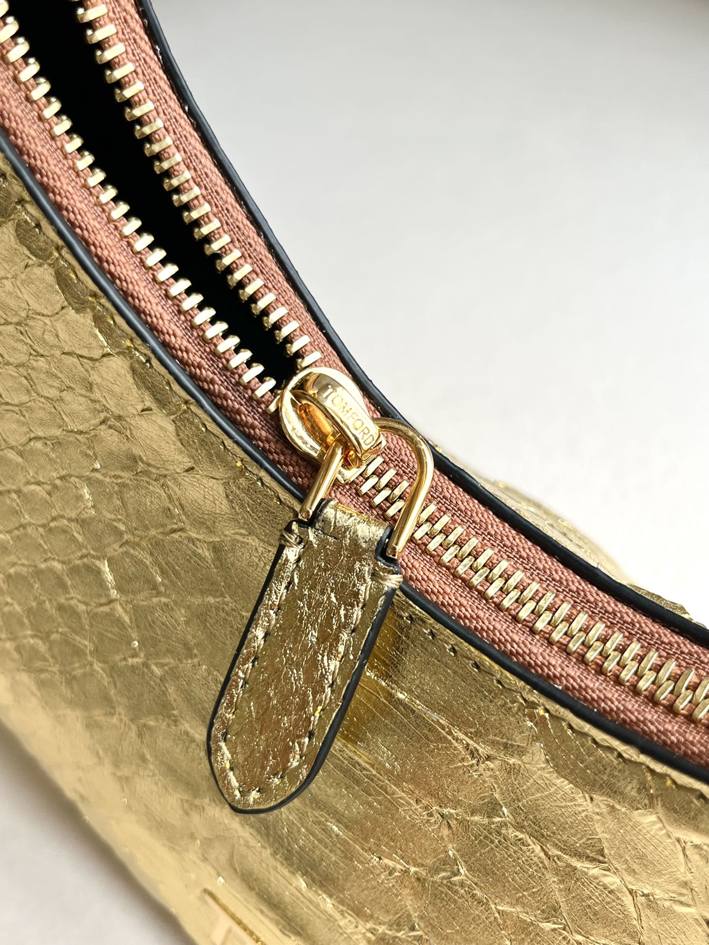 Tom Ford Bianca Mini Hobo Bag in Black Python-Embossed Leather 14