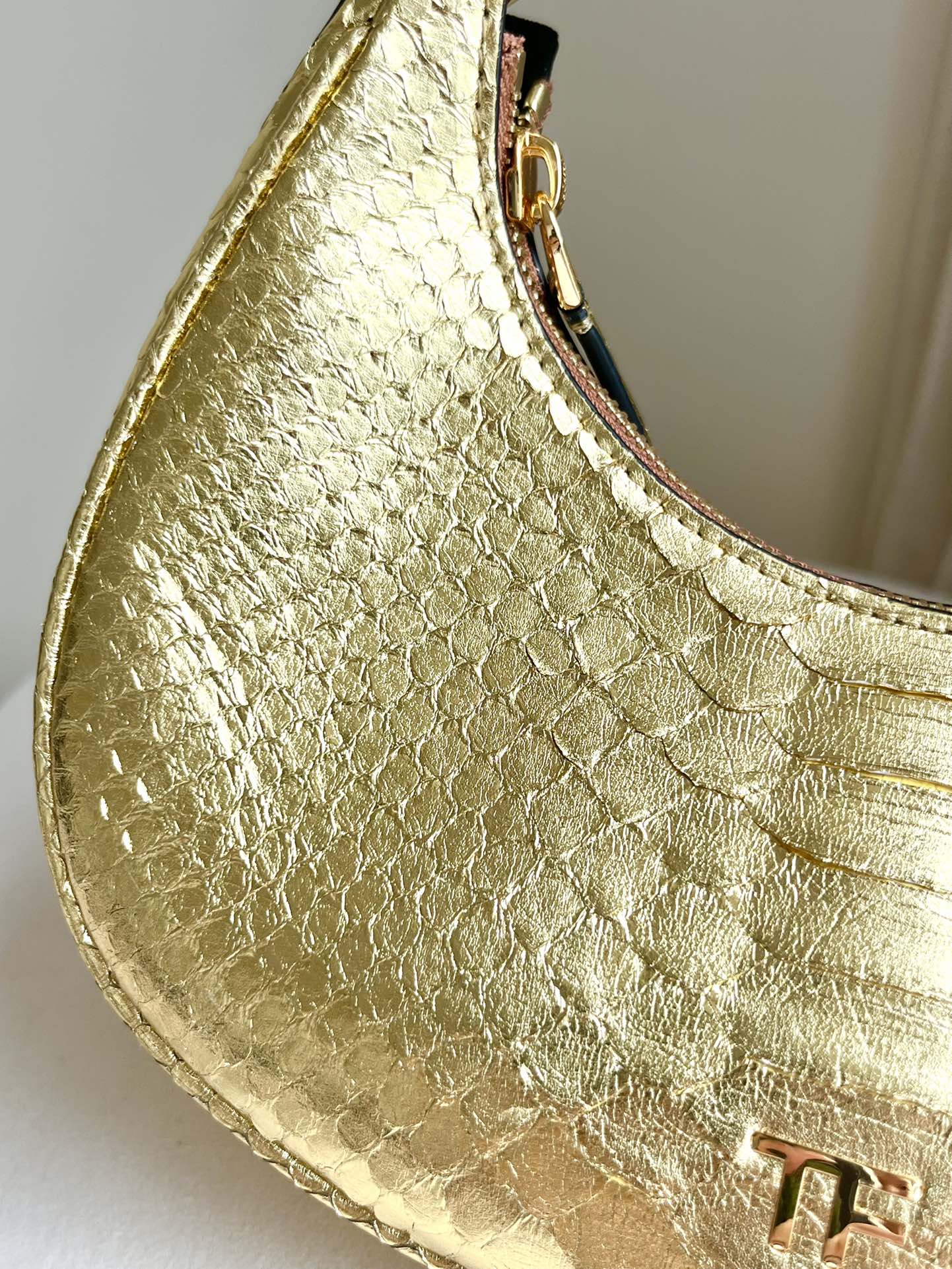 Tom Ford Bianca Mini Hobo Bag in Black Python-Embossed Leather 15