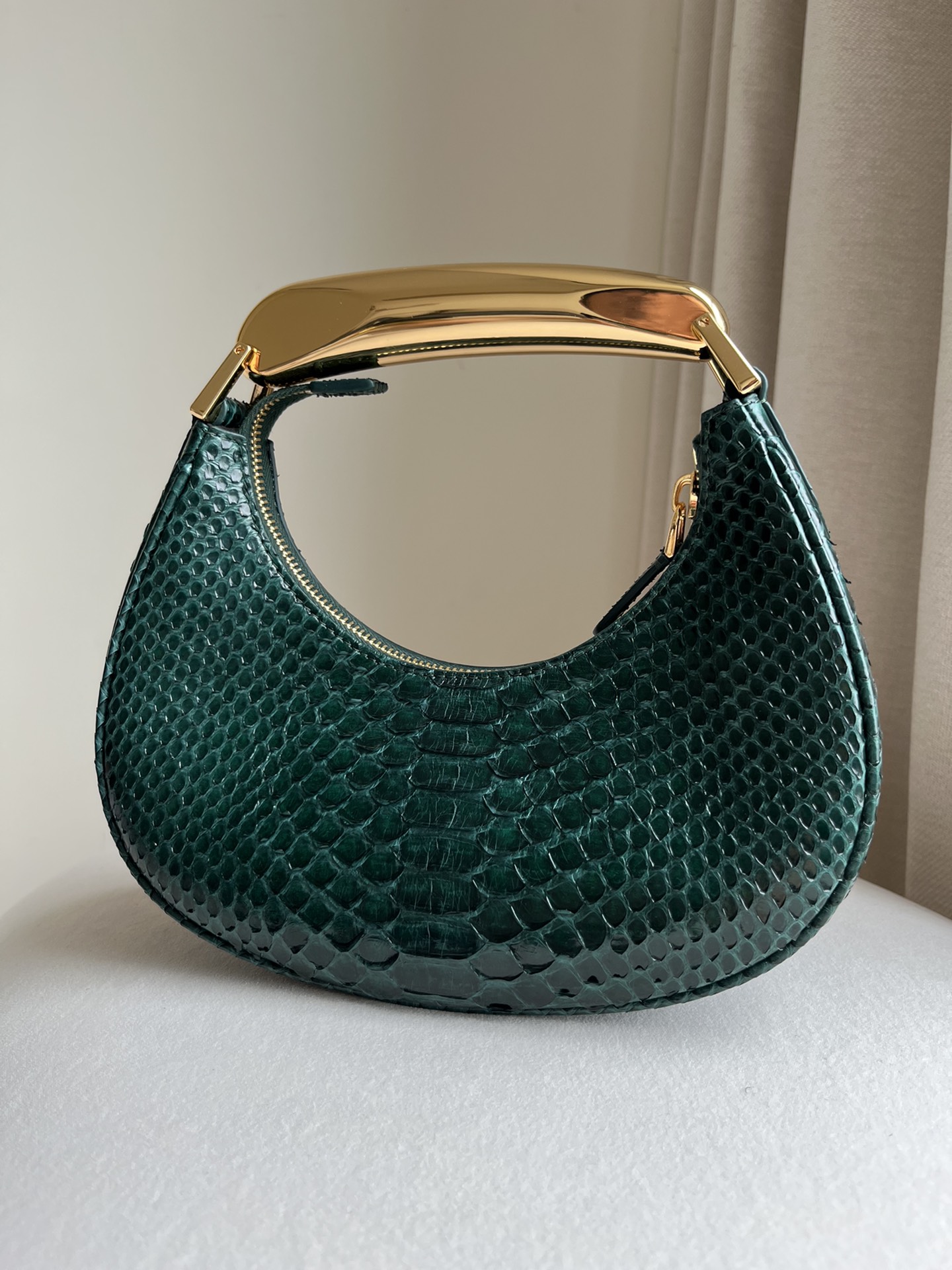 Tom Ford Bianca Mini Hobo Bag in Black Python-Embossed Leather 19