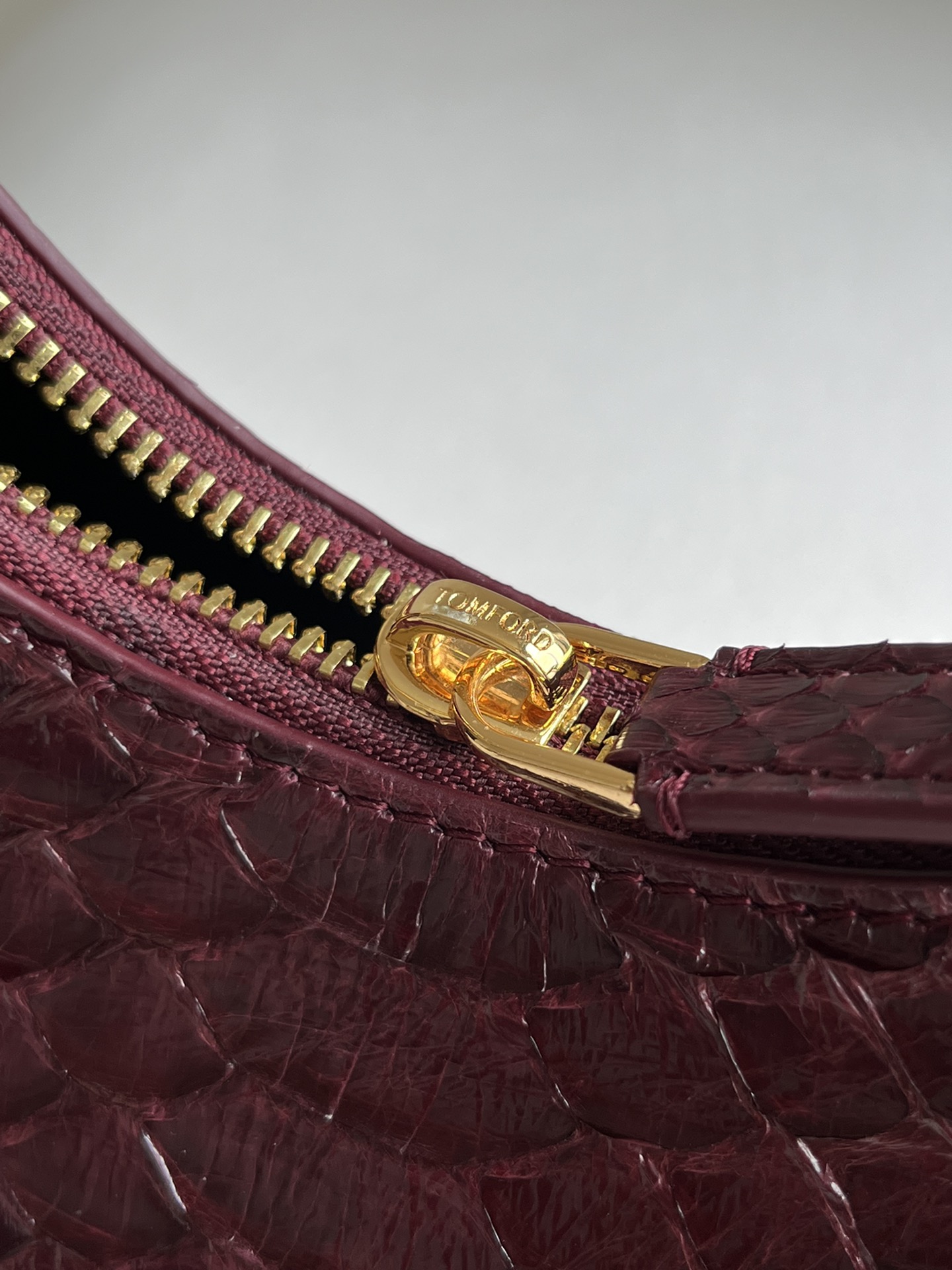 Tom Ford Bianca Mini Hobo Bag in Black Python-Embossed Leather 31