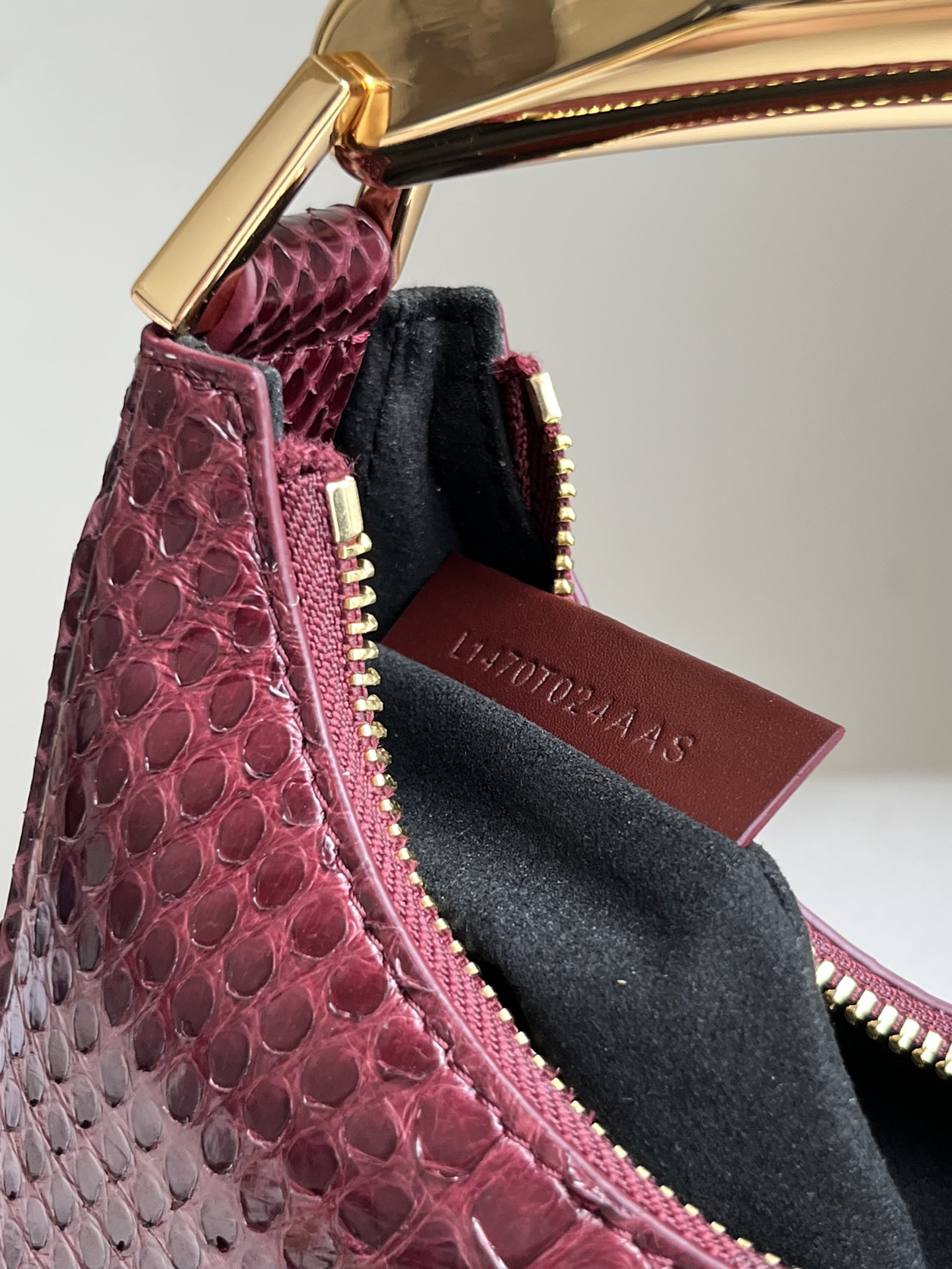 Tom Ford Bianca Mini Hobo Bag in Black Python-Embossed Leather 34